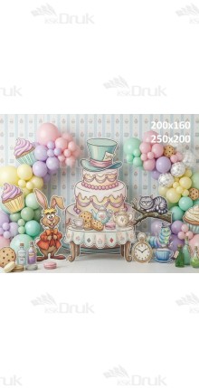 Tło fotograficzne „Herbaciane przyjęcie – pastelowa bajkowa aranżacja” | UB_811